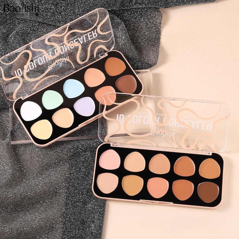 Concealer Disc 10-color Makeup Waterproof and Long-lasting High Disc Is Not Easy To Take Off Makeup, Brighten Skin Tone Concealer