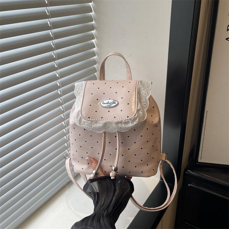 Schoolbag Sweet Lace Backpack Foreign Style Polka Dot Backpack 1011 Summer New Fashion Simple Girls Backpack