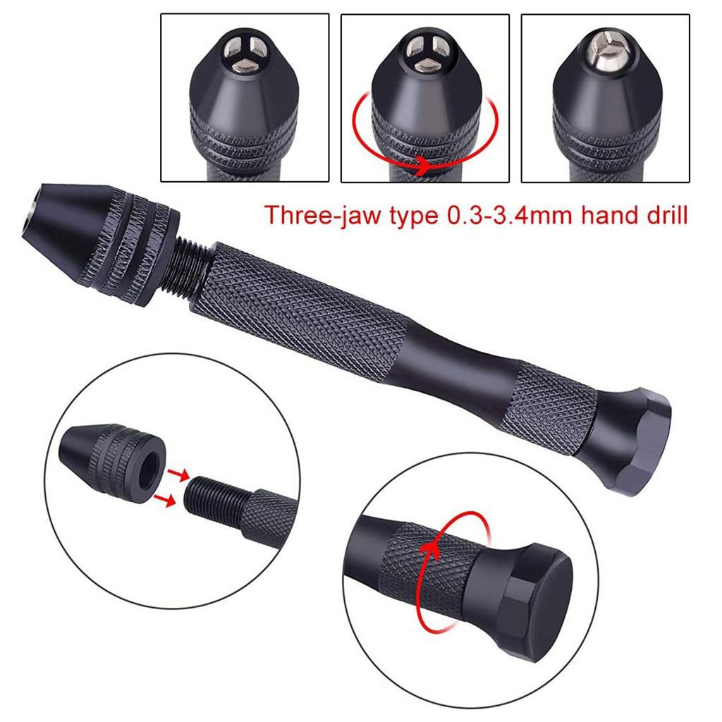 Craft Mini Manual Set 1 Drill For Sharp Hss Micro Mini Twist Drill Bits Epoxy Steel Pin Vise Hand Drill With 10 Drill Bi