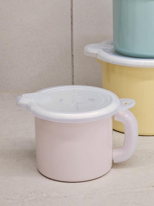 

HAULSHOME Bon Appé Enameled Induction Measuring Scale Mini Pot Pink 500ml (with Lid Handle) single type