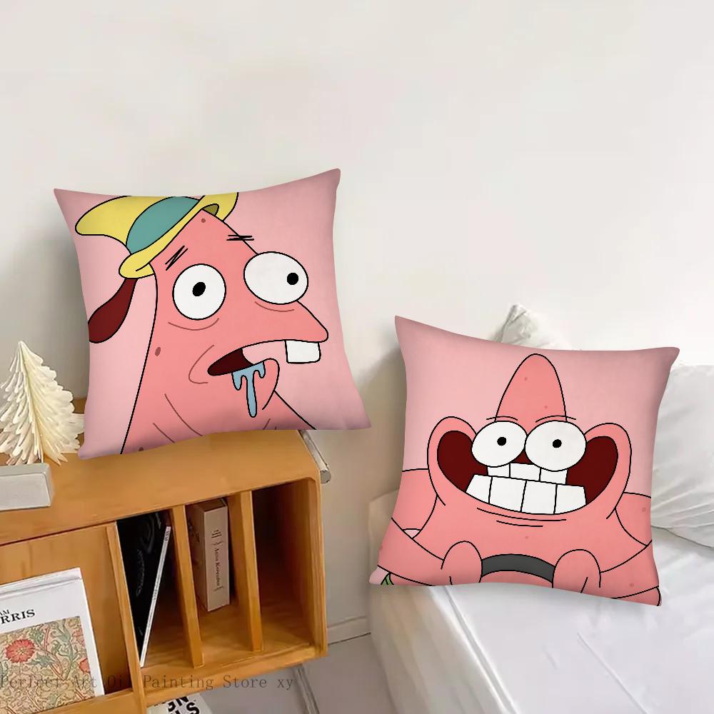 Cartoon SpongeBob SquarePants Patrick Star Pillow Case Fashion Square Pillowcase Bedroom Sofa Room Leisure Cushion Cover