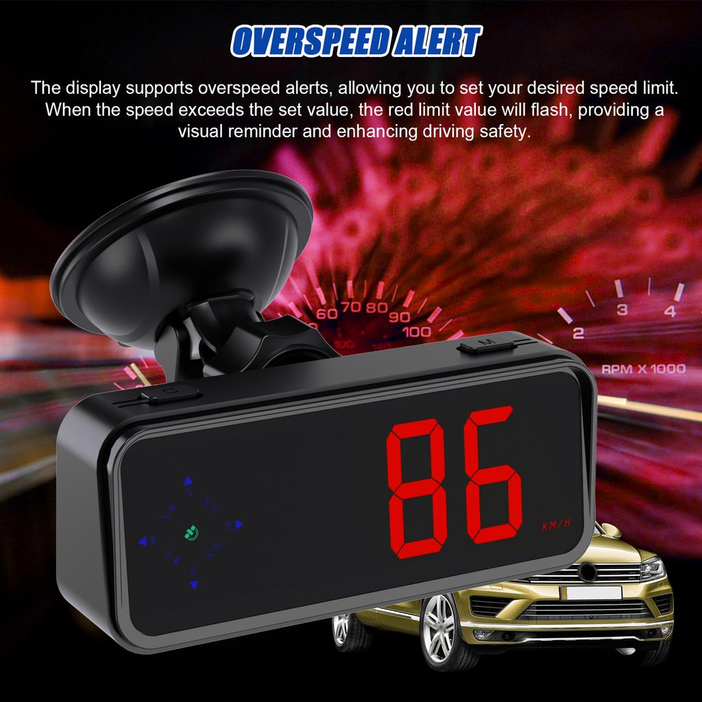 Auto Headup Display GPS Digital Tachometer KMH MPH umschaltbar mit bunter LED-Anzeige, Digital