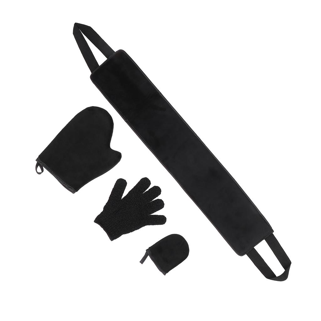 4pcs Self Tanning Mitt Applicator Kit Soft Sponge Tanning Cream Lotion Mousse Oil Back Application Band