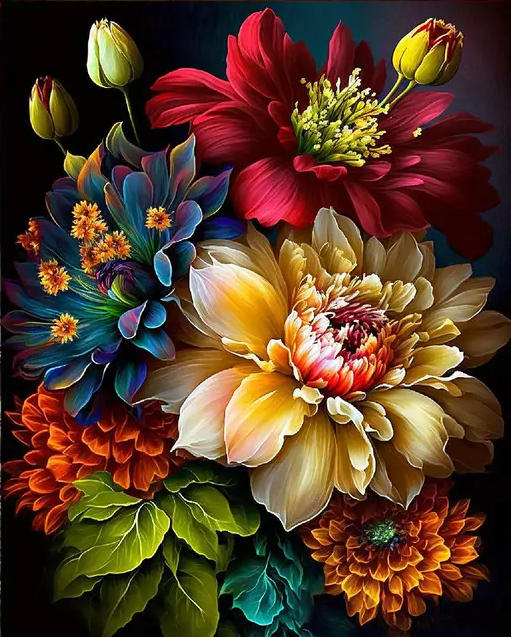 Flowers Number Painting Diy Painting Kit For Adults Paint By Numbers Canvas Acrylic Painting Custom Paint By Number Gift paint