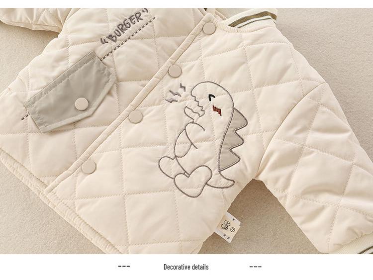 Baby Boys' Autumn/Winter Quilted Cotton Two-Piece Set: Warm Jacket and Pants