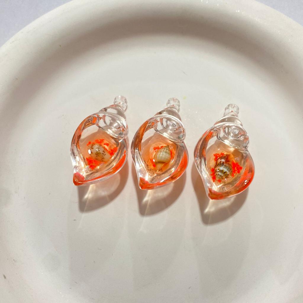 DW91 5pcs Transparent Luminous Acrylic Conch Charms Colorful Pendant DIY Jewelry Making Necklace Earrings Keychain Accessories