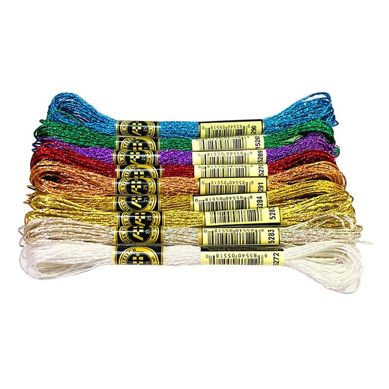 8 Meters 12 Strands Colorful Cross Stitch Thread Metallic Embroidery Floss Cross Stitch Thread Floss Sewing Skeins Craft