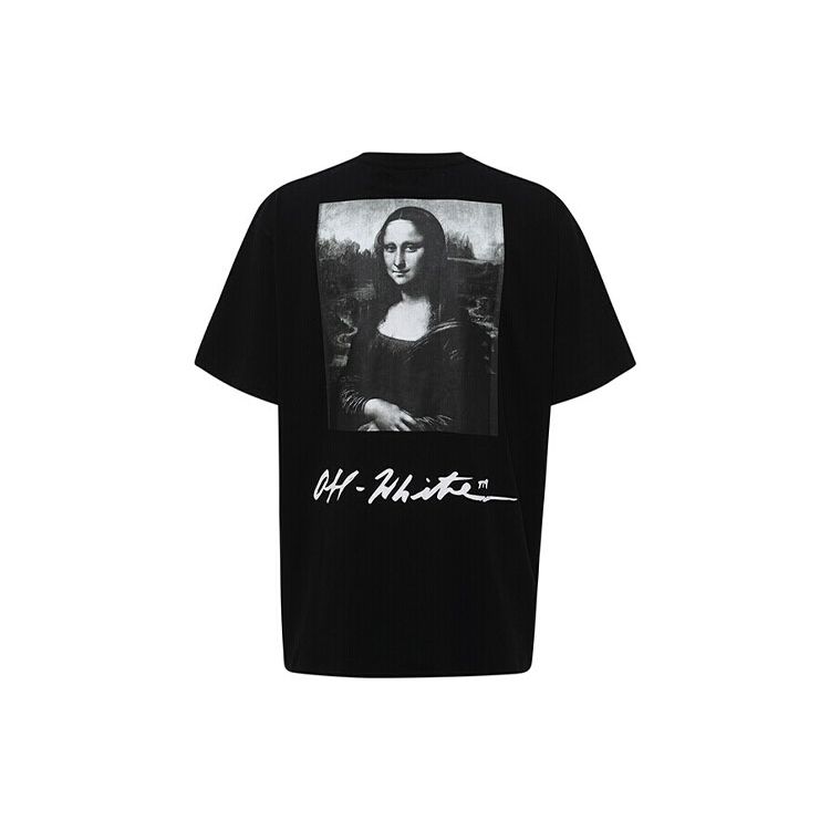 Off-White Mona Lisa Serie SS19 Rundhals Kurzarm T-Shirt Herren Oberteile Schwarz OMAA027S191850051020