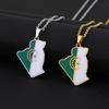 Collar con Colgante Mapa de Argelia Pareja Patriótica Estilo Étnico Regalo de Personalidad