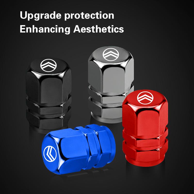 AFP2 Car Wheel Tire Valve Caps Tyre Stem Covers Airdust Waterproof For Citroen C4 C3 C2 C1 C5 DS3 Berlingo Xsara Grand Picasso