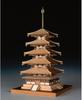 Woody Joe Horyuji Temple Pagoda Wooden Model Assembly Kit 1/150 Five-story (Building)