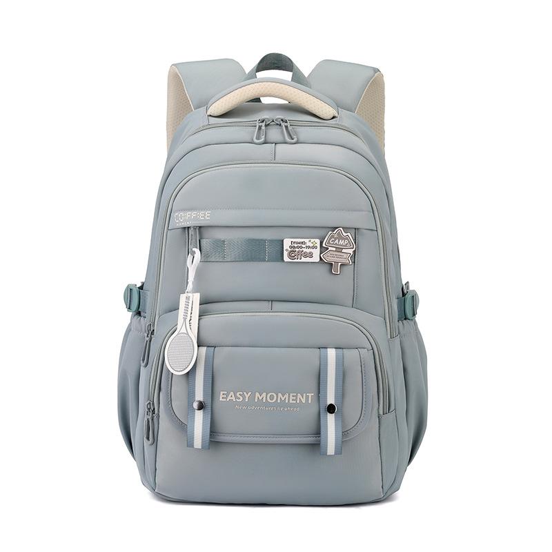 Schoolbag new solid color middle school student backpack in the season outing high value soft sister cute small fresh backpack