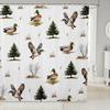Erosebridal Mallard Duck Hunting Shower Curtain,Woodland Tree Branches Bathroom Shower Curtain Sets,Flying Duck Wildlife Safari