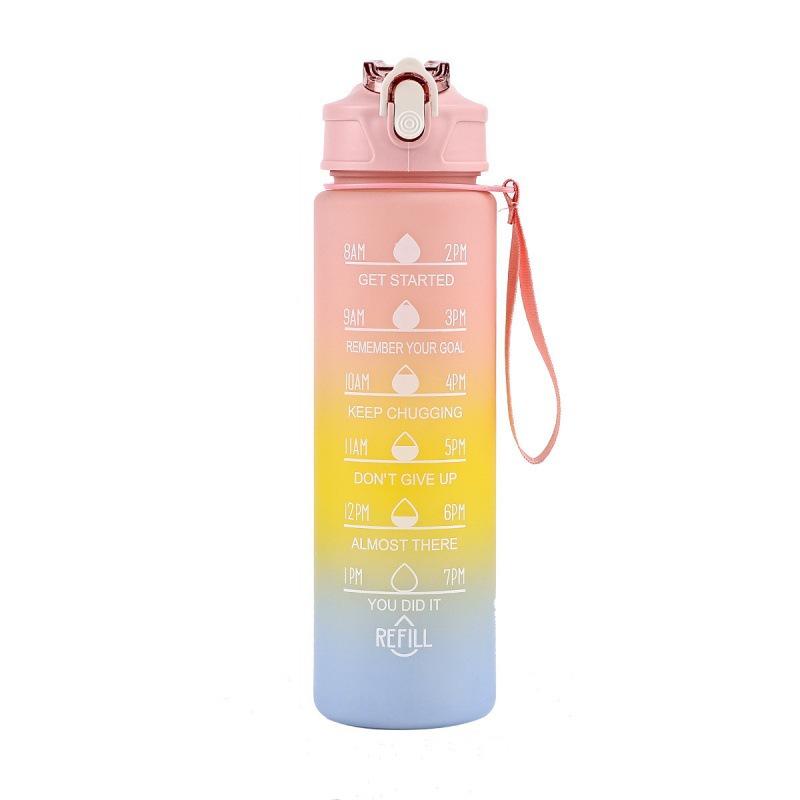 

Gradient Frosted 750ml Sports Water Bottle - Outdoor Portable Plastic Cup 750ml