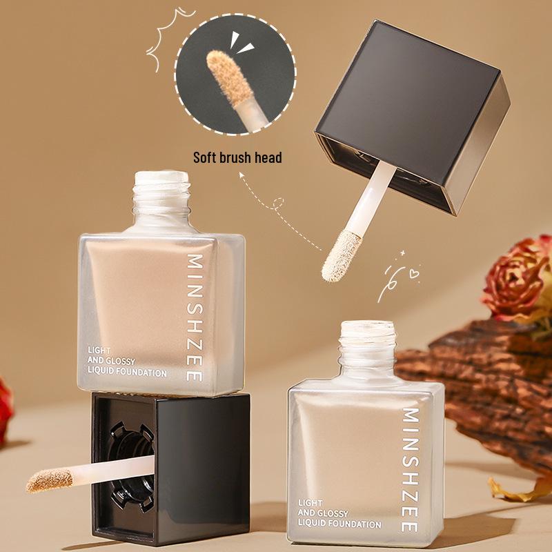 Mingxi Zhi Long-Lasting Nourishing Foundation Serum: Sweat-Proof, Waterproof, Moisturizing, Non-Transfer, 10ml.
