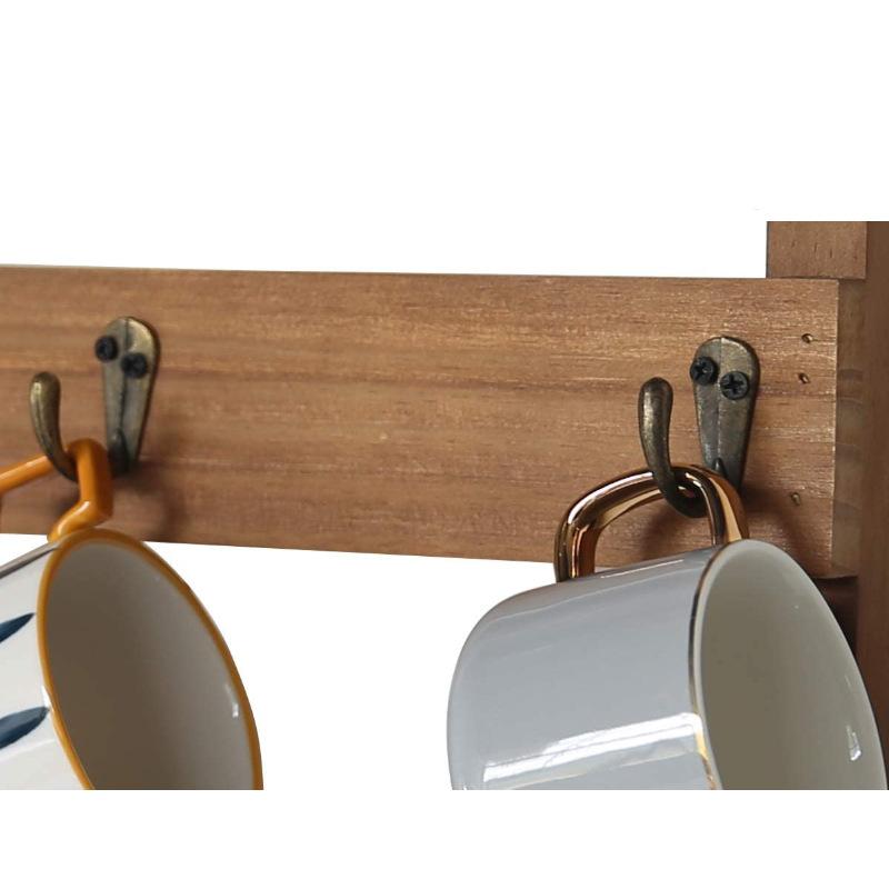 1 szt. Drewniane haczyki do użytku domowego filiżanki do kawy kubki stojak do przechowywania, kubki na wodę do góry nogami opróżnianie półka ścienna