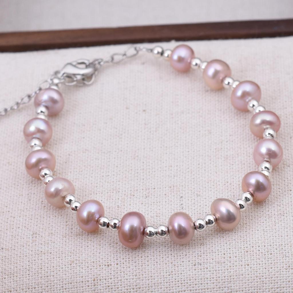 French Retro Pink Freshwater Pearl Bracelet - Exquisite, Versatile, and Luxurious Style for Besties