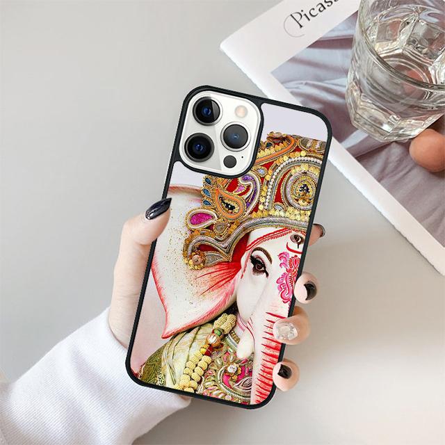 God of Wisdom Ganesh Elephant Phone Case Cover For iPhone 17 Air 15 16 14 13 12 Pro Max 11 Pro Max Plus