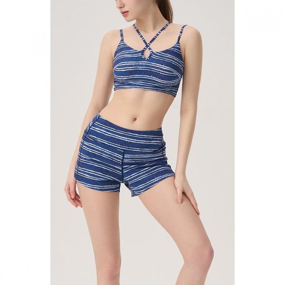 Huit Euro Jersey Denim Print Hole Bra Top Htwtb5i08t