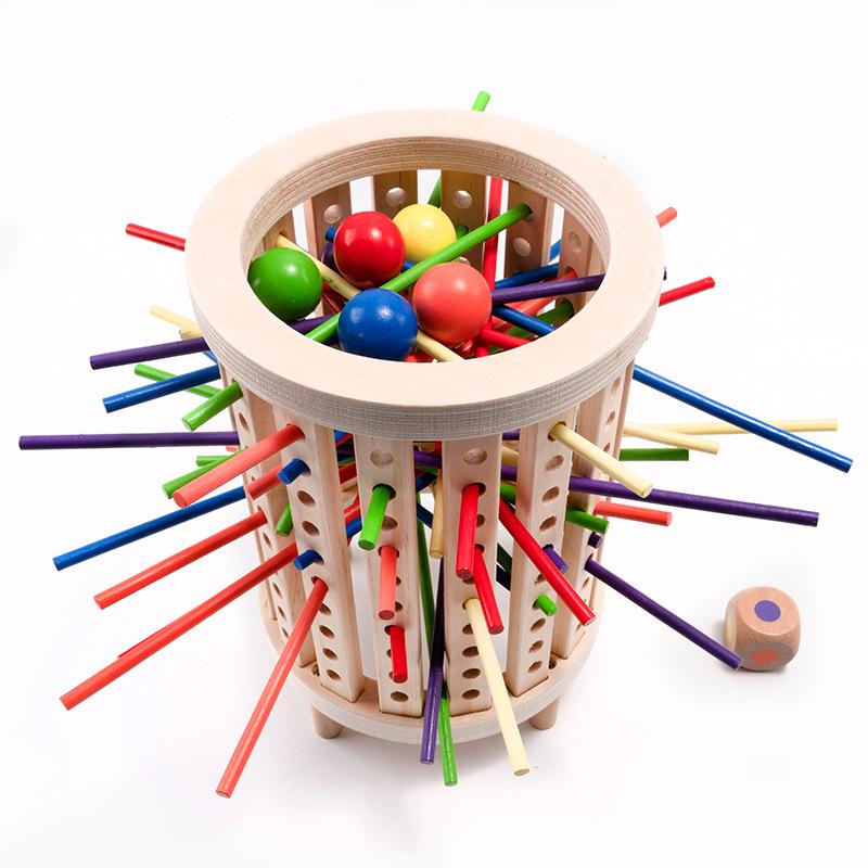 Interactive Colorful Wooden Stick Building Blocks - Early Education Toy for Ages 3-6