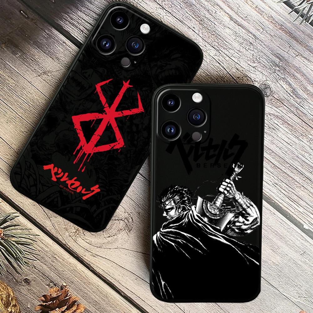 Berserk Tegneserier Anime For Apple iPhone 15 14 13 12 Mini 11 XS XR X 8 7 Pro Max Plus Myk Silikon Svart Telefondeksel