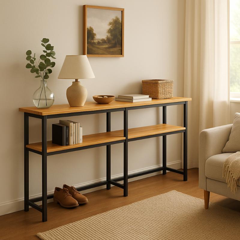 CONSOLA ESTANTERÍA LOFT DETRÁS DEL SOFÁ MESA AUXILIAR ESTANTE PARA SALÓN 80x20x102 [CONSOLA1]