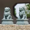 Lucky Wealth China Stone Lion Carving a Pair of Feng Shui Home Bar Desktop Mascot China Feng Shui Kirin Jewelry Decoration