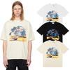 50155 Męski Damski Vintage Monte Carlo Graficzny Nadruk Pudełkowy Luźny Bawełniany T-shirt 100% Bawełna T-shirt
