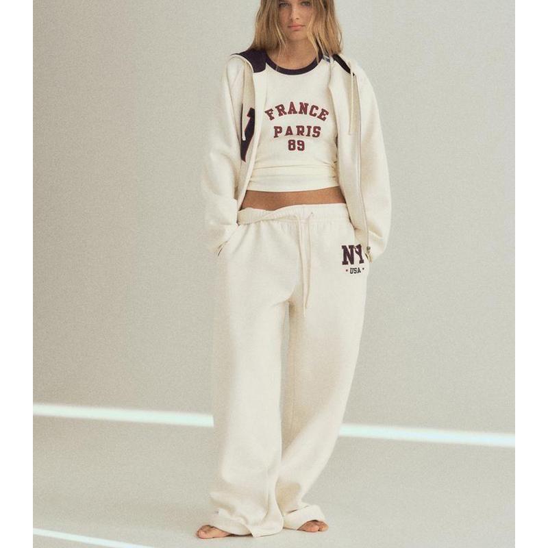 Fall and Winter New Women's Clothing Flannel Pants 5644247 Printing Preppy Style Hooded Sweatshirt Short Coat 5644246