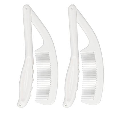 2 peças Pente de Cabo Longo Curvo Dobrável Portátil Conveniente para Cuidados com o Cabelo para Idosos Pessoas com Deficiência