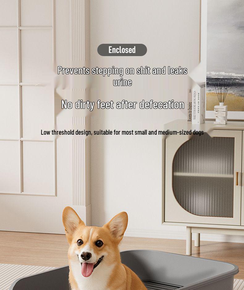 Extra Large Splash-Proof High-Sided Cat Litter Box, Semi-Enclosed & Easy to Clean