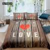Set Copripiumino Porta Fienile in Legno Misura King Occidentale Set Biancheria da Letto Rustico Asse di Legno Stile Fattoria Country Poliestere