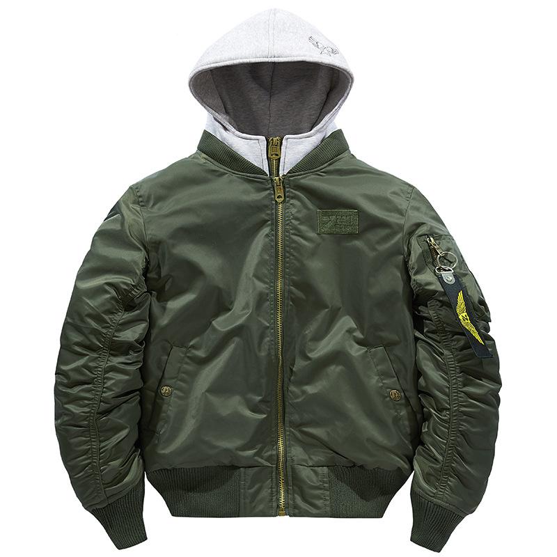 Winter Thick Hooded Bomber Jacket Men Windbreaker Coats Autumn Streetwear Baseball Jackets