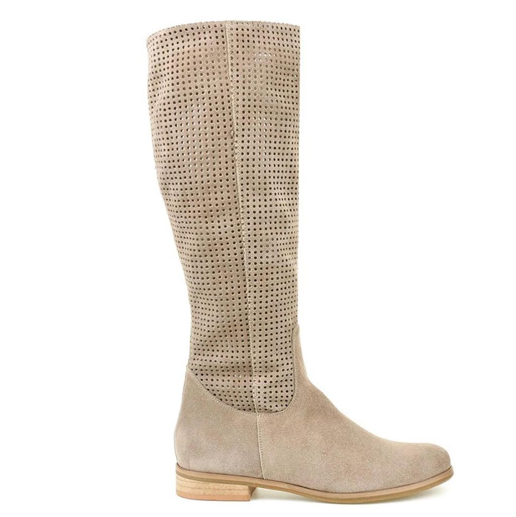 European and American hollow breathable suede high top cycling boots  new women's cool boots western boots