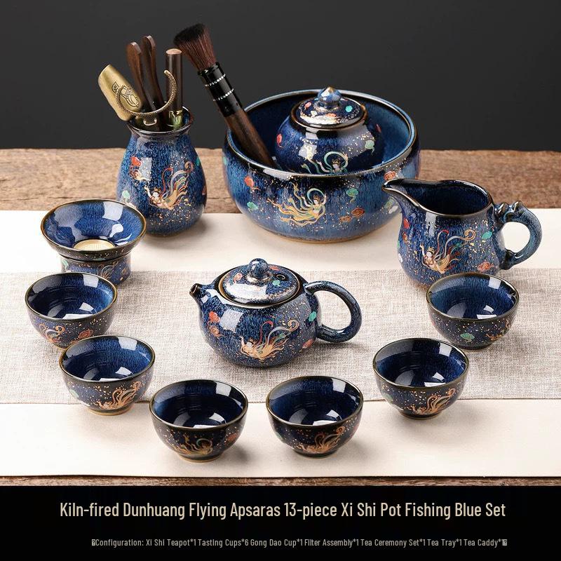 Dunhuang Creative Flying Apsaras Kiln Tea Set - Home & Office Gift Box
