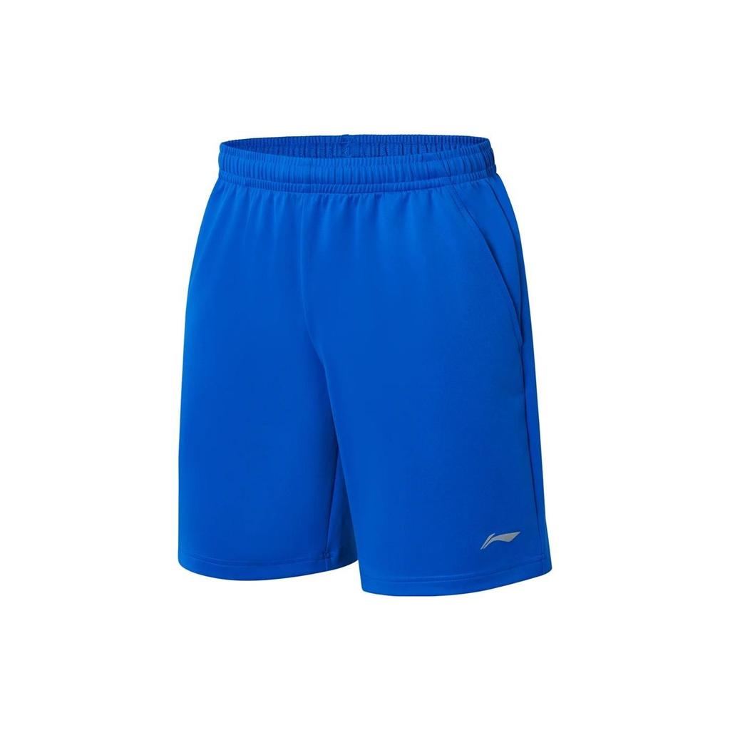 Li-Ning Ping Pong Rookie Series Solid Color Logo Straight-Leg Sports Shorts Unisex Bottoms Bright-Blue AKYT063-2
