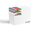 Variety 4 X 4 Inch Cotton Canvas Board For Painting, 7Oz Primed, Pack Of 6 Piece