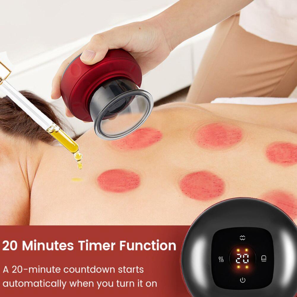Heated Electric Scraping Instrument,6/12 Level Smart Rechargeable Vacuum Cupping Machine,Multifunctional Relaxation Massage Tool