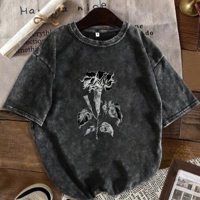 Men's Washed Distressed Cotton Short-sleeved T-shirt American Retro Loose Fit | Cool Trendy | Comfortable and Skin-friendly | Sweat-free