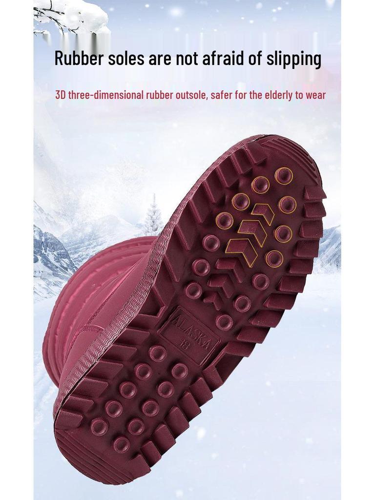 Northeast Women's Waterproof Winter Mid-Calf Snow Boots with Velvet Lining and Non-Slip Thick Sole