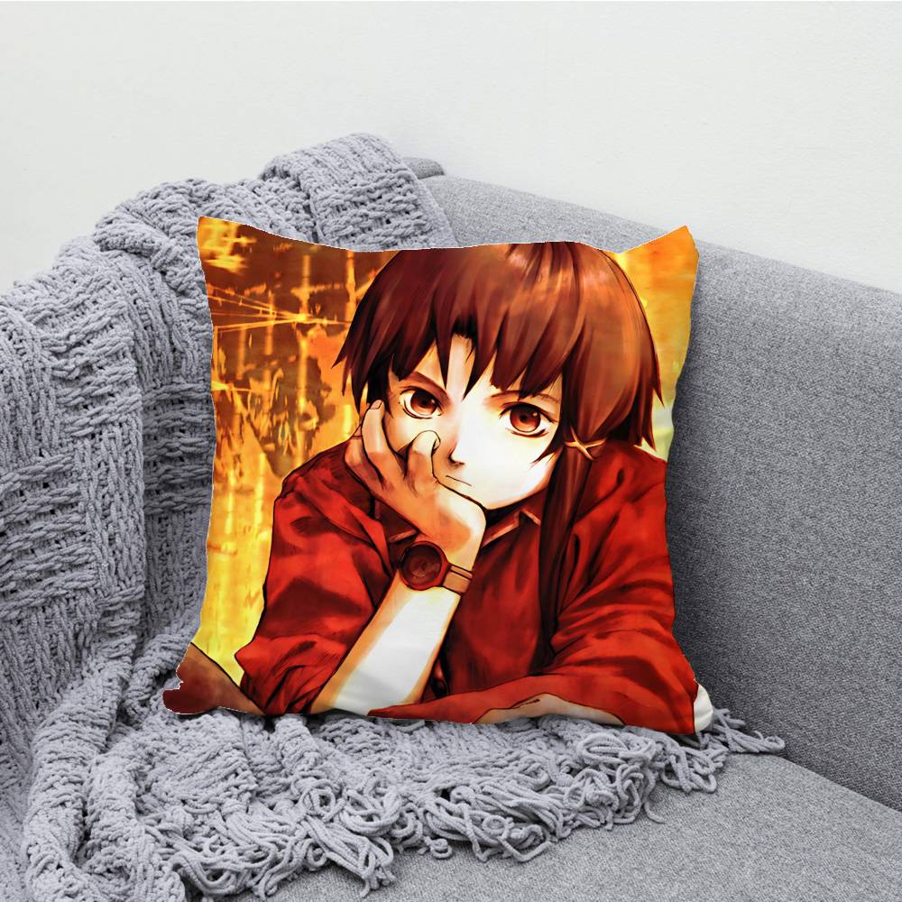 S-Serial Experiments Lain Pillowcases Bedroom Living Room Sofa Home Decor Polyester Cushion Cover with Zipper
