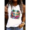 Hawaiian Tropical Vacation Printed Casual Vest Top