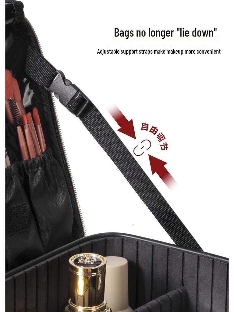 Elegancka kosmetyczka z haftem: Lekki, Duża pojemność, Profesjonalne przechowywanie dla artystów
