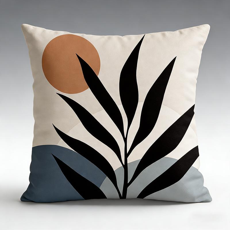 Mid-Century Modern Boho Kissenbezug Abstrakt Geometrisch Sonne Pfirsichhaut Überwurfskissenbezug Heimdekoration Für Sofa Couch Wohnzimmer