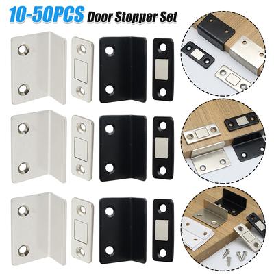 10-50PCS Punch Free Cabinet Catches Strong Magnetic L-shaped Door Touch Magnetic Suction Invisible Anti Collision for Home