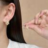 Elegant Geometric Pearl & Zircon Stud Earrings: European & American Retro Fashion Style