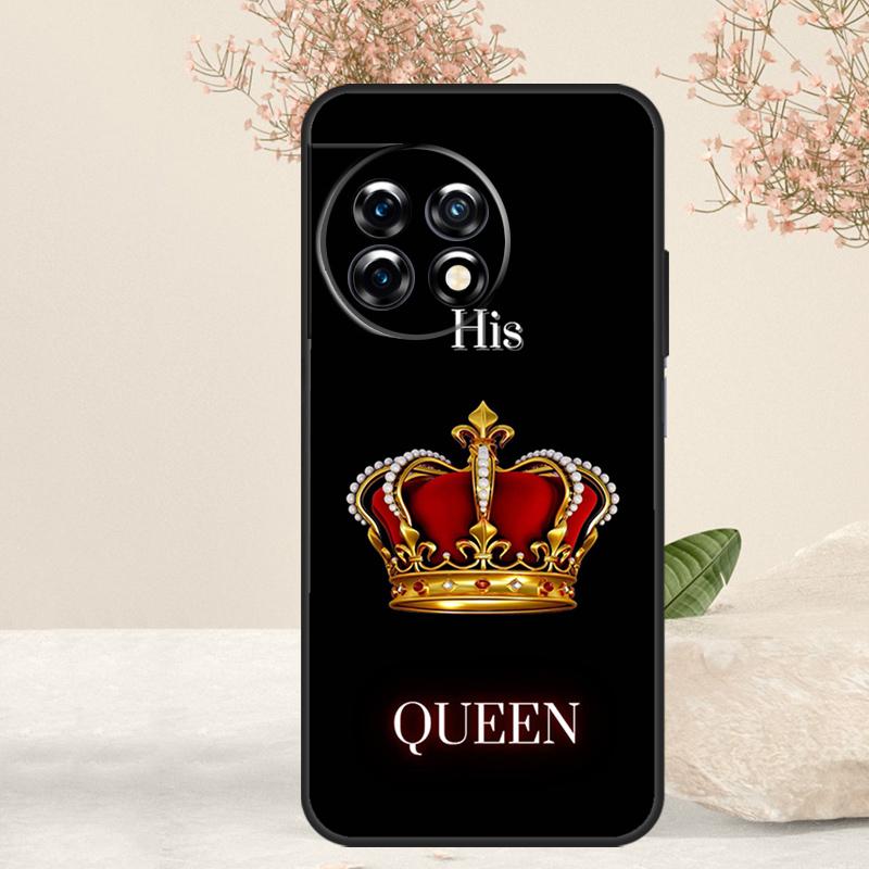 King Queen Couple Lovers Case For OnePlus 15 13 12 11 13T 13R 15R 10R 10T 8T 9 10 Pro Nord 5 CE 4 3 Lite N20 N30 Cover