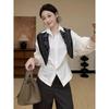 Womens Cotton Wrinkle Detail Relaxed Fit Shirt With Pointed Collar Loose Long Sleeve Top 2026