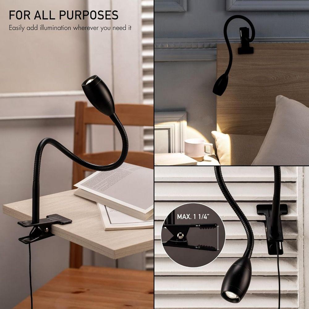 Adjustable Clip-on Table Lamp Metal Clamp Spotlight Reading Light Versatile Book Light  Headboards