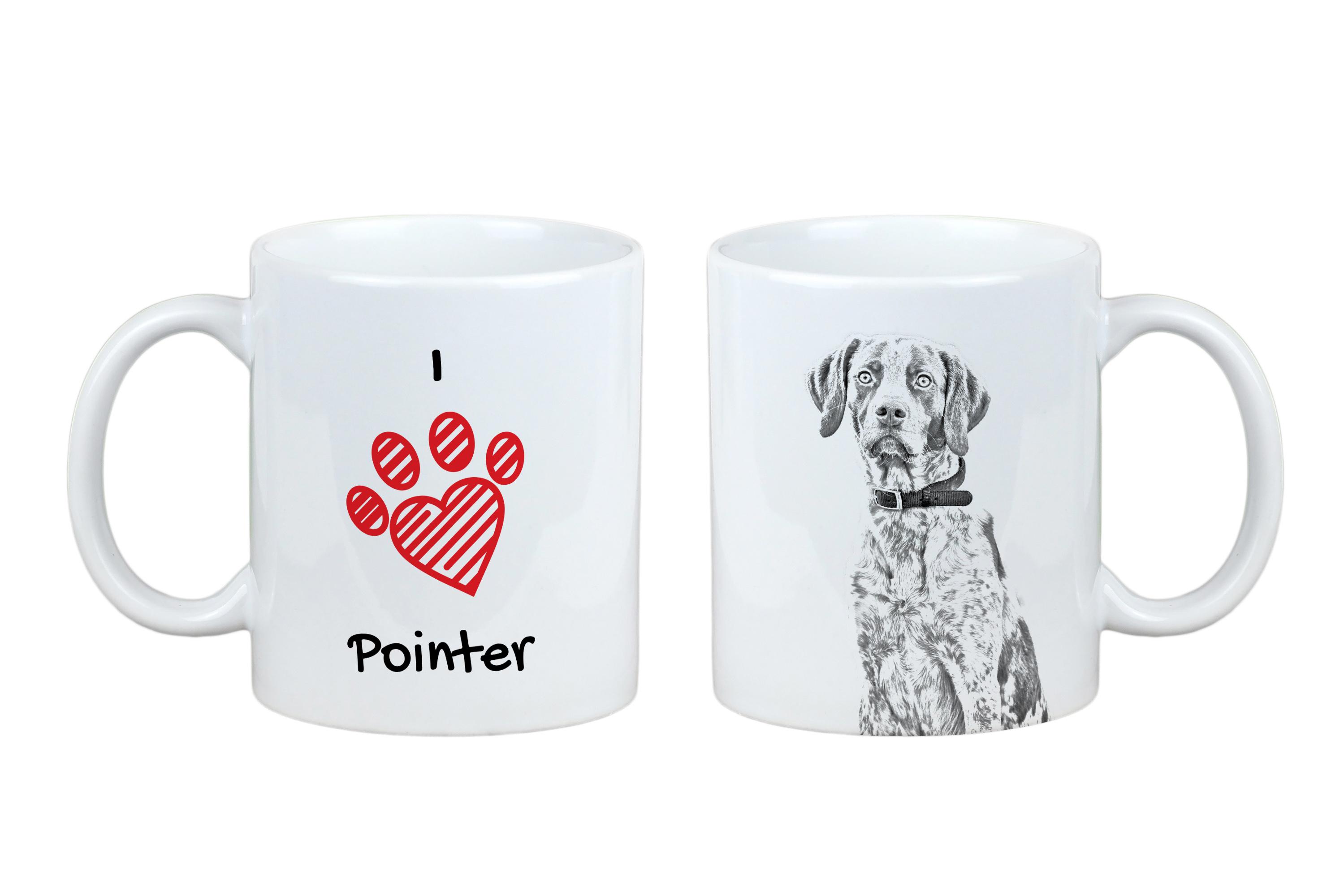 

English Pointer - cup with a dog, cute cup with graphics, a gift with your photo from the Art-Dog brand білий